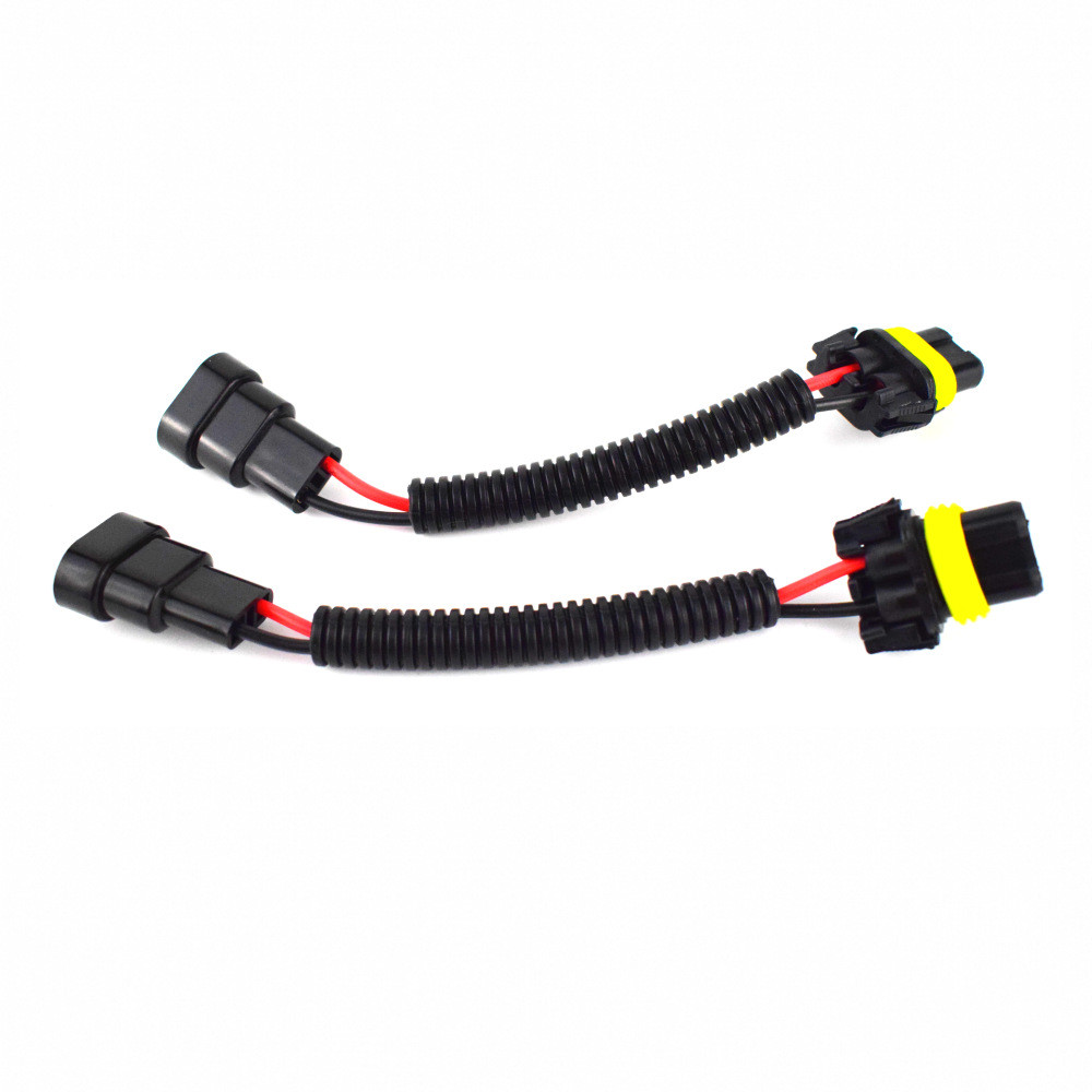 2Pcs H11 Male To HB3 9005 HB4 9006 Female Plug Connector Wiring Harness Car Headlight Fog Light