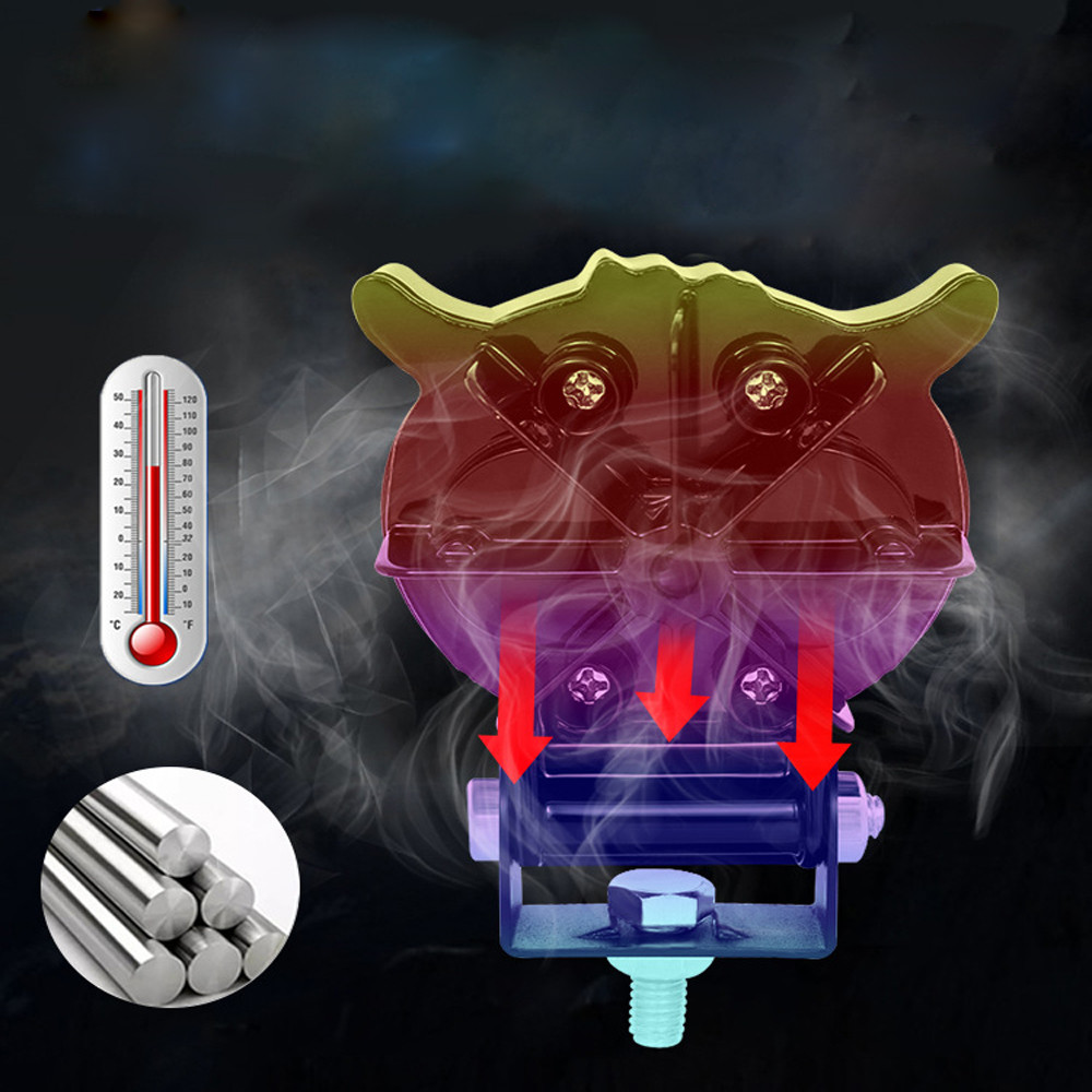 Heyword 1PC Dual Color Motorcycle Headlight Owl Design 4 Modes Auxiliary Spotlights Motorbike