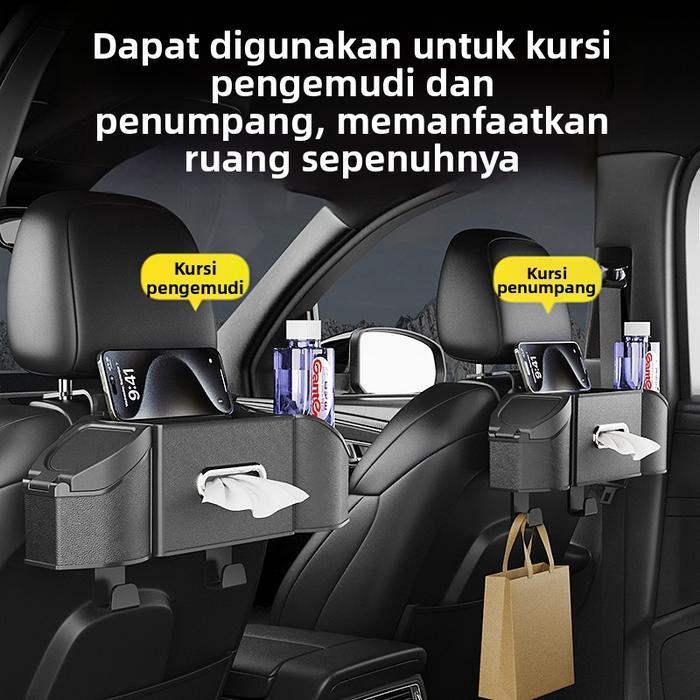 Tas Organizer Kursi Mobil Tempat Tisu Multifungsi Tempat Gelas Mobil Tempat Penyimpanan Sandaran