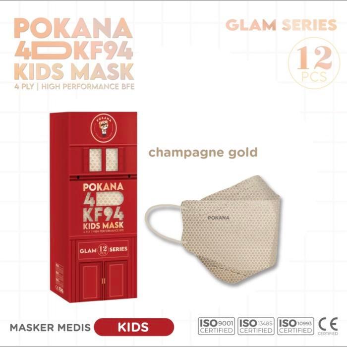 PROMO BUY 2 GET 1 FREE Masker Pokana KF 94 Champagne Gold 4 ply medis