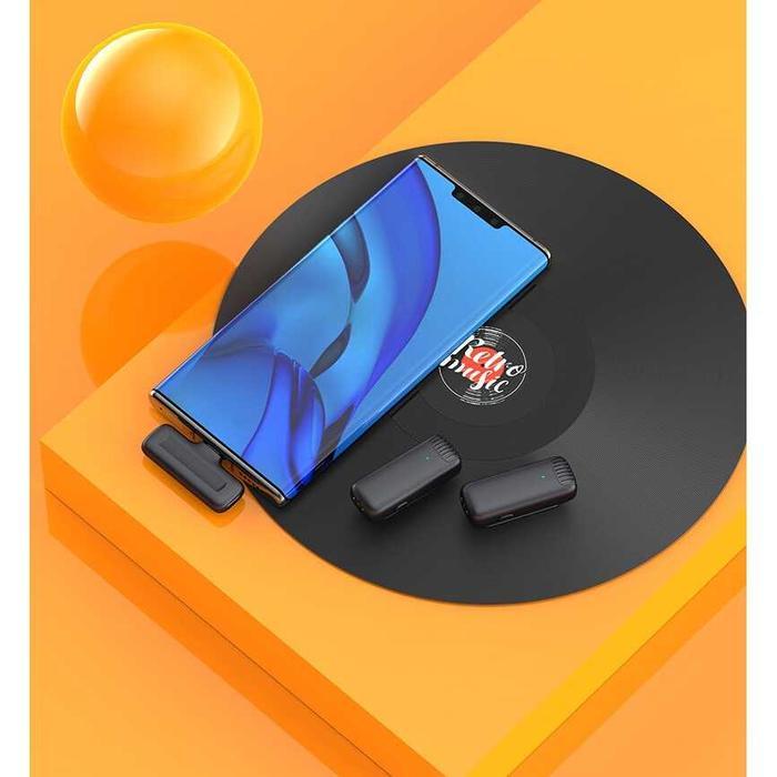 Mic Wireless Clip On 2 Microphone Smartphone Hp Type C Vlog Youtuber
