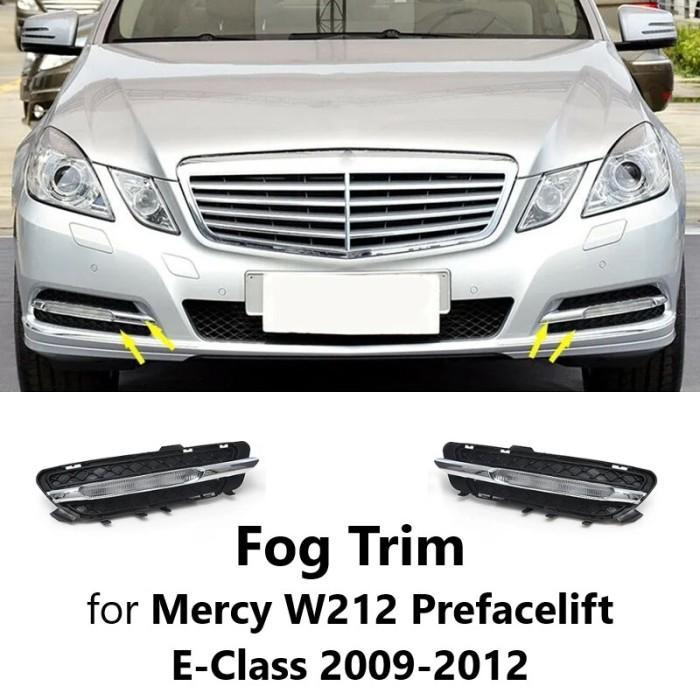 Fog Trim Old Mercedes W212 Amg Bumper Strip Grille Chrome Cover E200