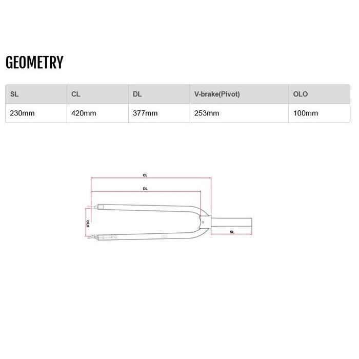 Mosso M5Ev Fork Rigid Disc / V-Brake Fork Sepeda 26 / 27.5 / 29 Inch