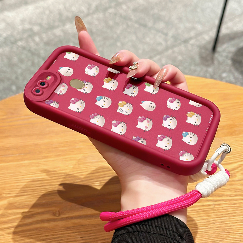 Casing Hp untuk OPPO A7 A5s A12 A12s A11K Case Casing HP Softcase Ponsel Soft Shell dengan Tali Sili