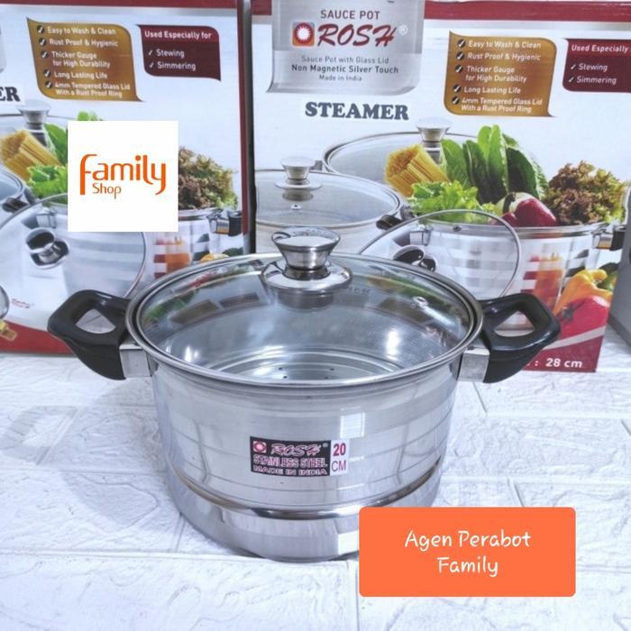 Sauce Pot Rosh 22 cm Panci Steamer Sarangan Kukus Kukusan Langseng