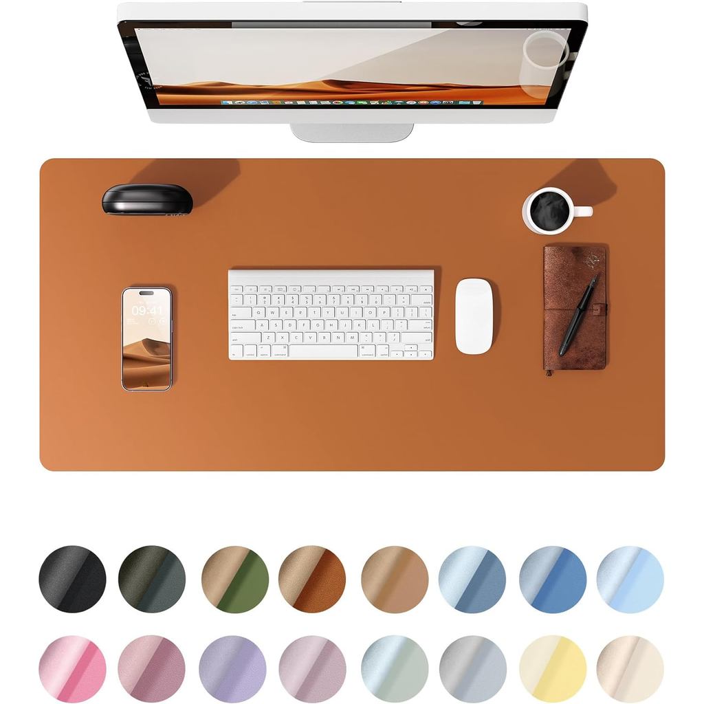 Office Desk Mat, Leather Desk Pad Protector, Large Mouse Pad, Non-Slip Pu Leather Waterproof Desk