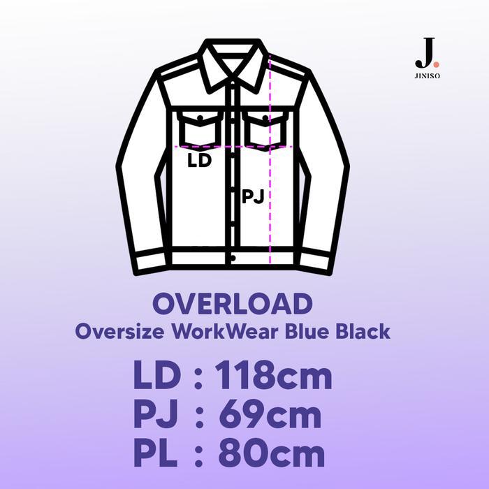 JINISO PRIA JAKET DENIM JEANS OVERSIZE WORKWEAR BLUE BLACK
