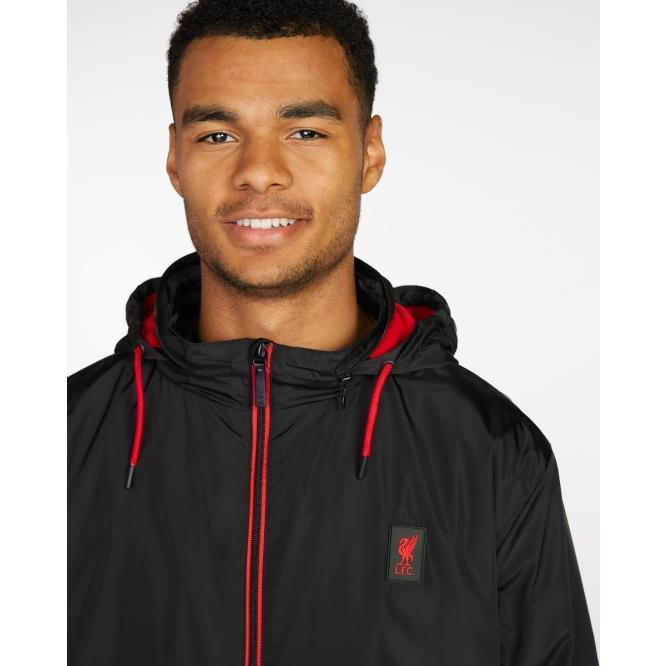 LIVERPOOL FC MENS WINDCHEATER BLACK - OFFICIAL LFC JAKET ORIGINAL PRIA