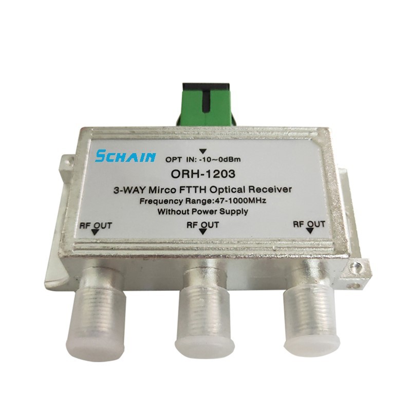 Mini CATV FTTH Optical Receiver  47-1000MHz 3 way passive FTTH negative optical receiver