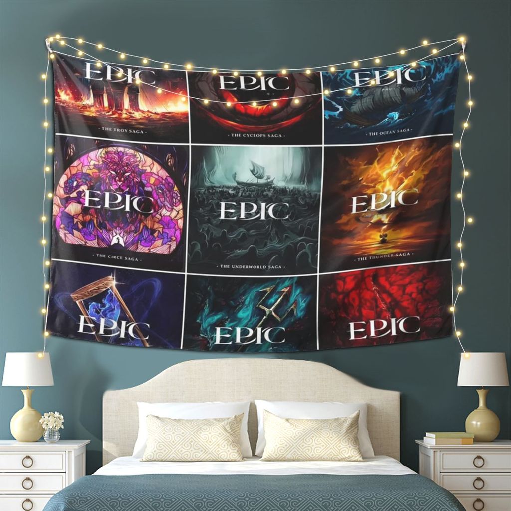 Epic The Musical Saga Covers Tapestry Wall Hanging Aesthetic Home Decor Tapestries for Living Room