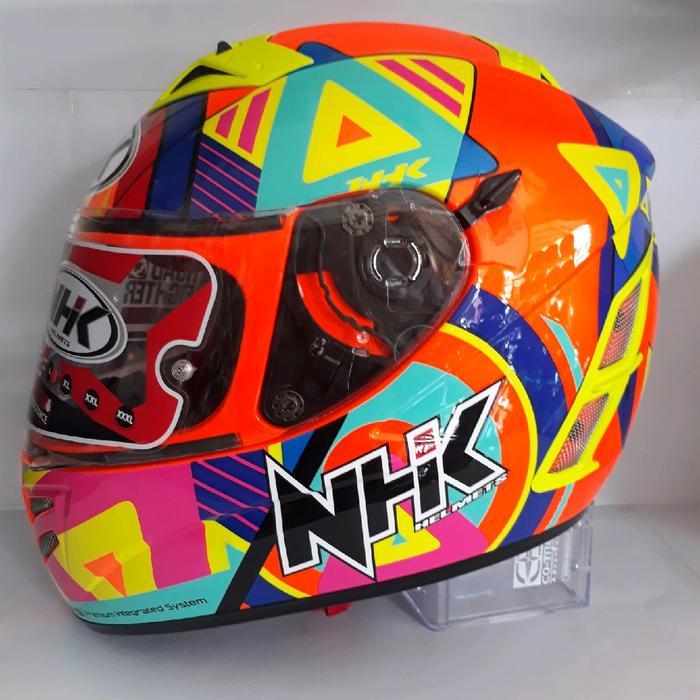 HELM NHK TERMINATOR PIGMEN FLUO HELM NHK FULL FACE DOUBLE VISOR