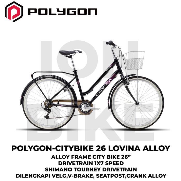 Sepeda City Bike 26 Inch Polygon Lovina Frame Alloy Ringan Terbaru CTB Citybike Urban Cewek Wanita I
