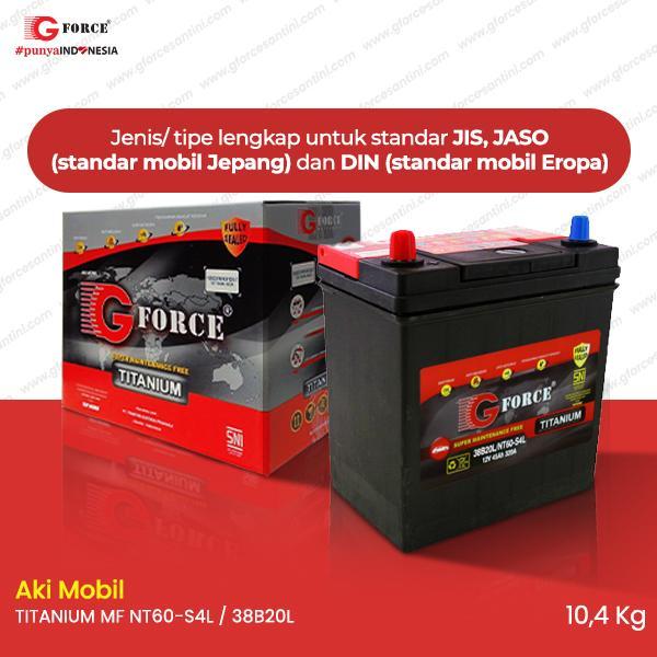 GForce MF NT60-S4L / 38B20L 45AH 12V TITANIUM - Aki Mobil Original