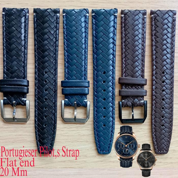 Tali Jam Tangan 20 MM Strap Cowhide Woven Iwc Pilot 9042.20