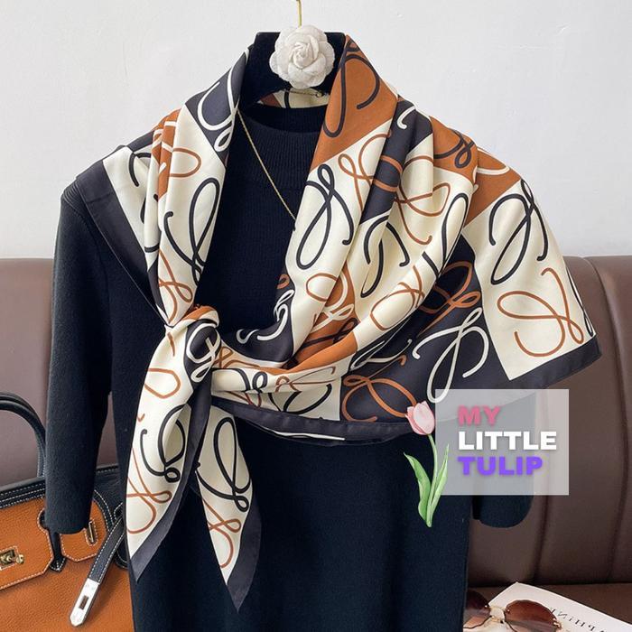Scarf Leher 90X90 Cm / Syal Cewek / Scarf Pramugari / Syal Blouse Kantoran / Scarf Spring Autumn