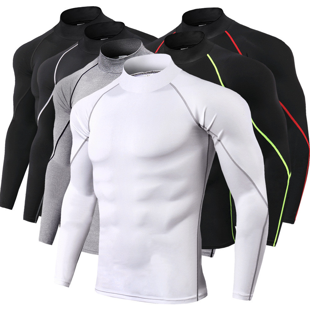 Men Sport T-Shirt Quick Dry Bodybuilding Running Shirt Long Sleeve Compression Top Gym T Shirt Men