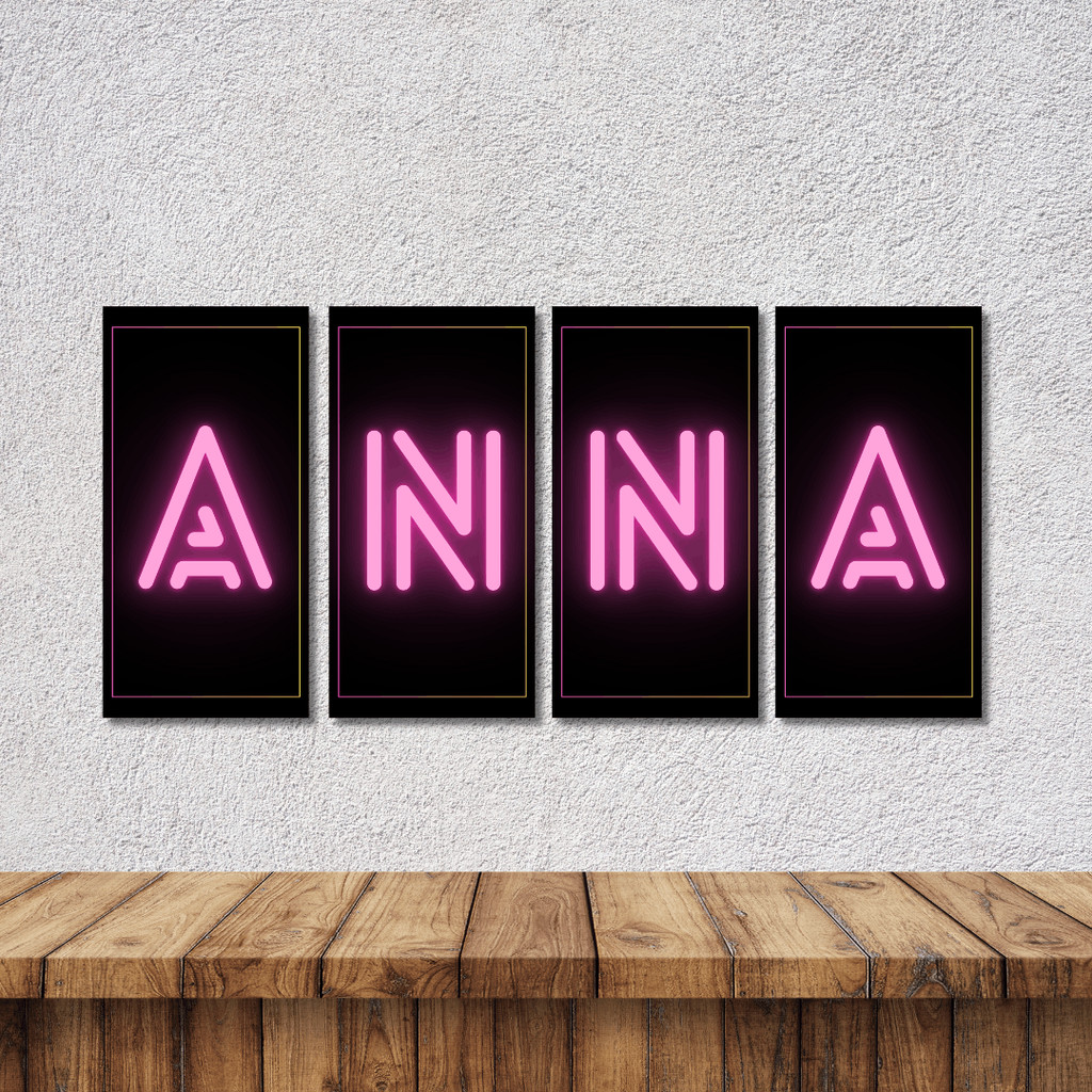 Hiasan Dinding Poster Aesthetic Alfabet - Pajangan Dinding Dekorasi Walldecor Papan Kayu MDF Nama Al