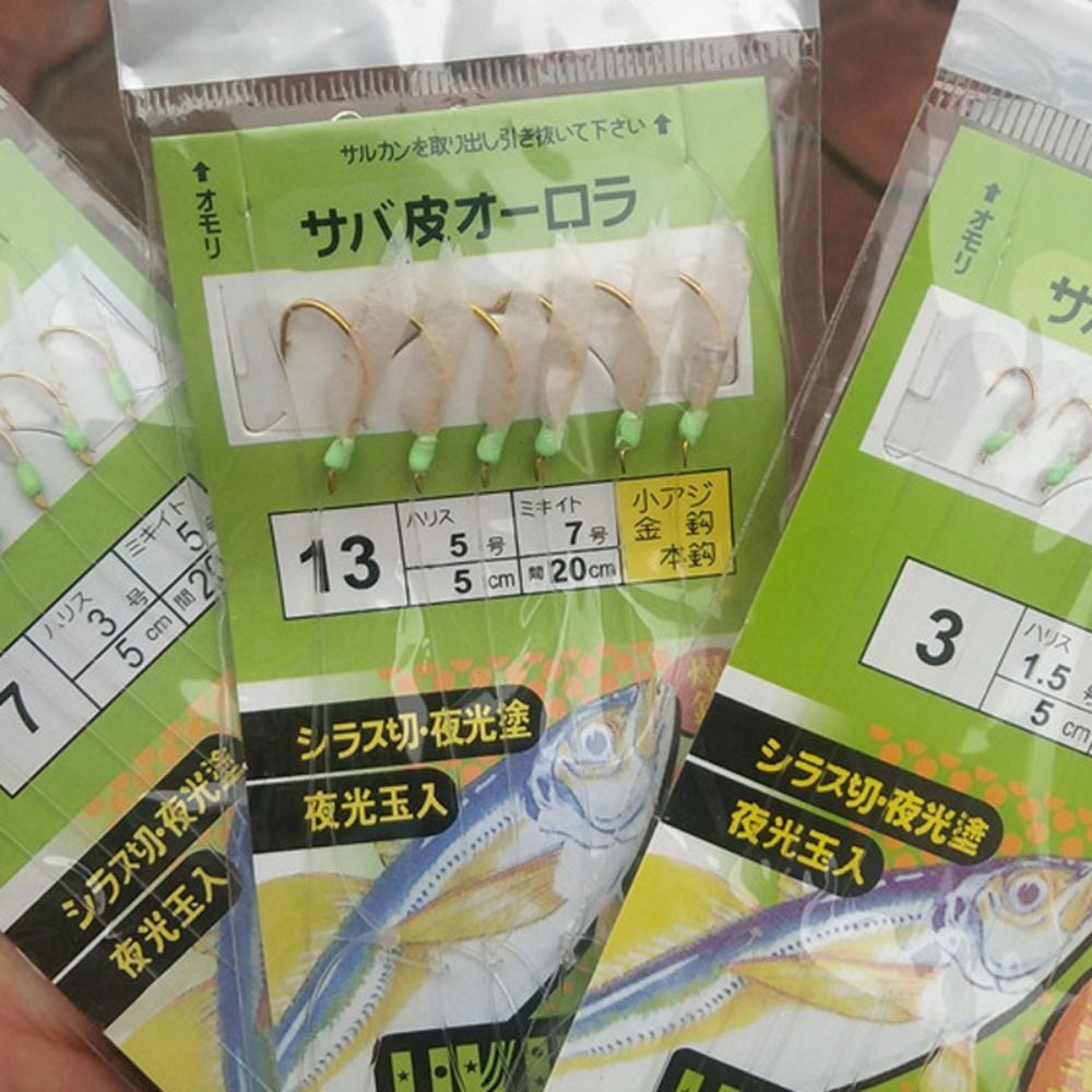 White Fish Skin Bionic String Hook Apollo Uki Uki Sabiki Kulit Ikan Putih Borong Runcit Ikan Fishing