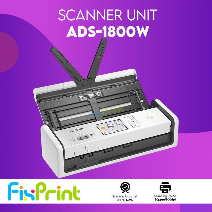 Scanner Brother ADS-1800W Duplex ADF Wireless Scanner Compact Dokumen ADS 1800W Mesin Portable