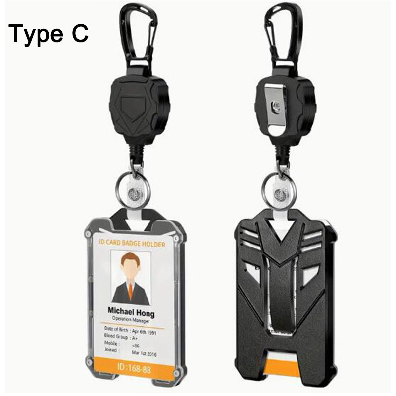Id Card Holder Bus Card Cover Case Badge Reel Clip Badge Clip Heavy Duty Badge Clip Retractable