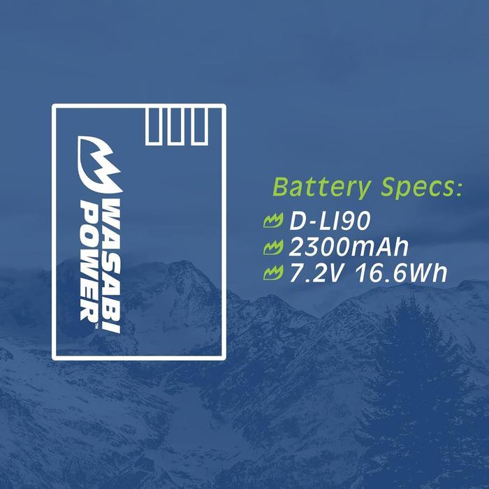 Wasabi Power Battery For Pentax D-Li90 Dli90 Dl190 Baterai Pentax 645D 645Z K01 K1 K3 K5 K5Ii K52