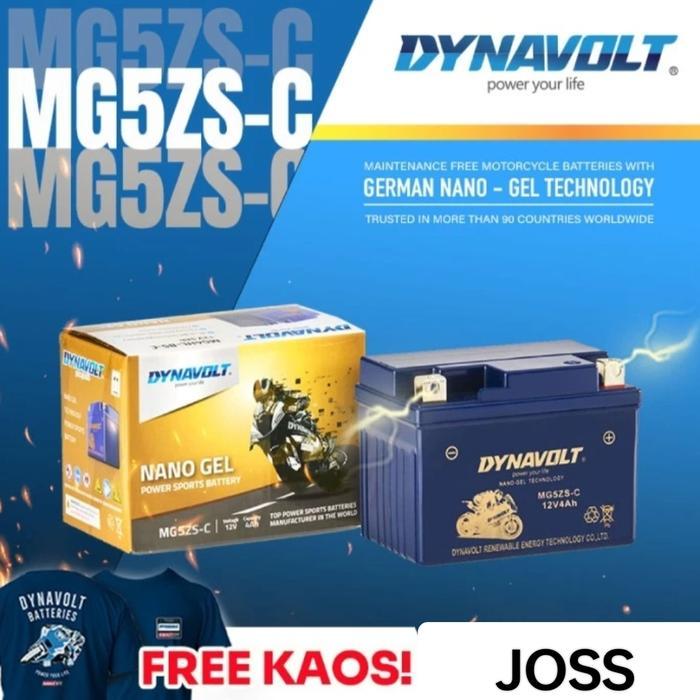 Aki Motor Honda Monkey 125Cc Dynavolt Nano Gel Mg5Zs-C/Mtz5S/Ytz5S Cca 140