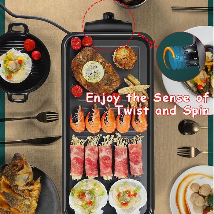 BBQ Grill Electric Smokeless Grill Pan Steamboat And Grill BarbequeGrill Pemanggang Ikan/Ayam Dll