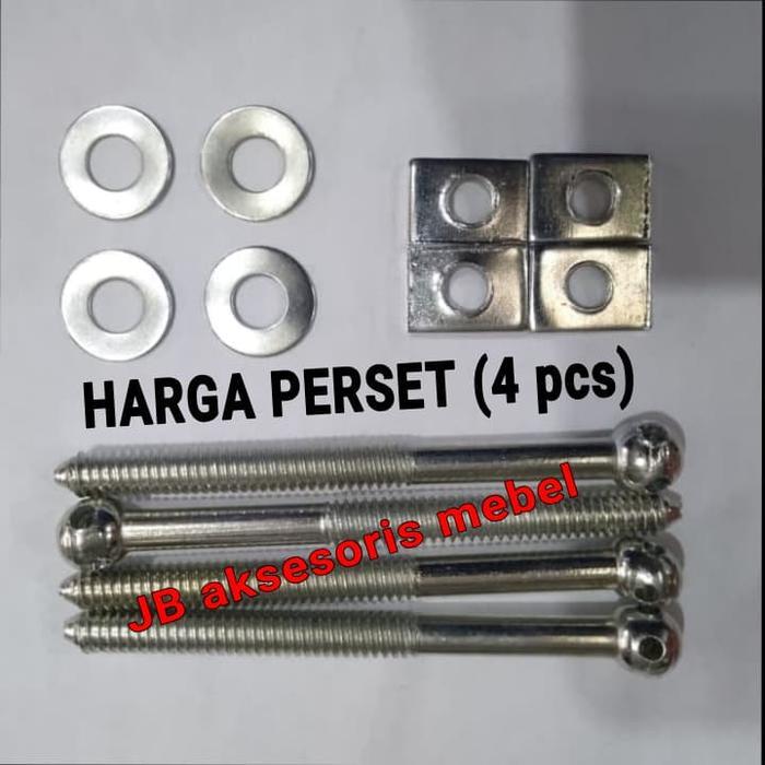 [PERSET 4 PCS] BAUT MUR DIPAN DIFAN DIVAN 4" (10 cm) / SEKRUP SKRUP RANJANG KASUR KAYU Harga PERSET