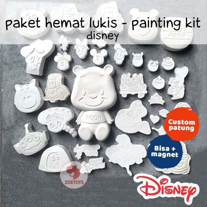 Zoetoys Paket Hemat Lukis Gypsum Painting Kit - Disney Starter Kit Melukis Patung Activity