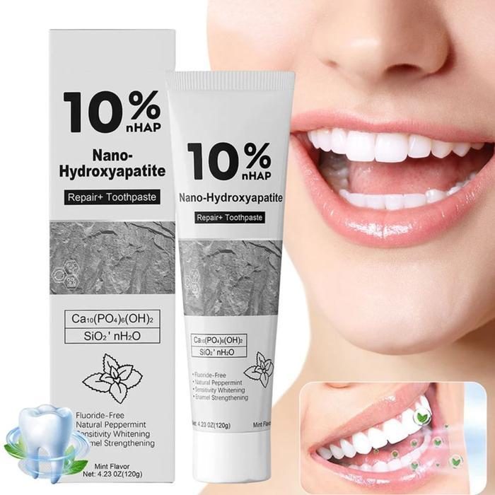 10% NANO-HYDROXYAPATITE TOOTHPASTE TEETH WHITENING AND BRIGHTING GENTLE MINT FRESH BREATH PREVENT