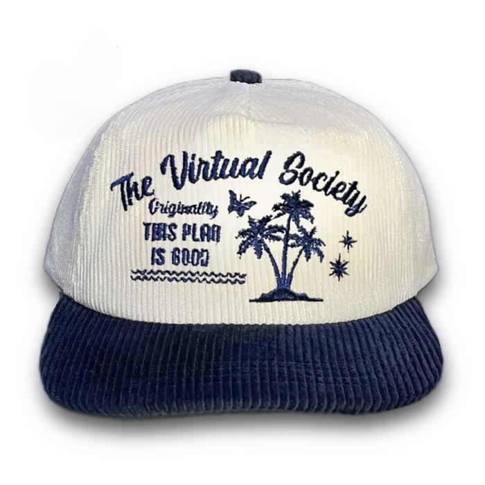 Topi Rope Hat Cream Navy Virtual Corduroy