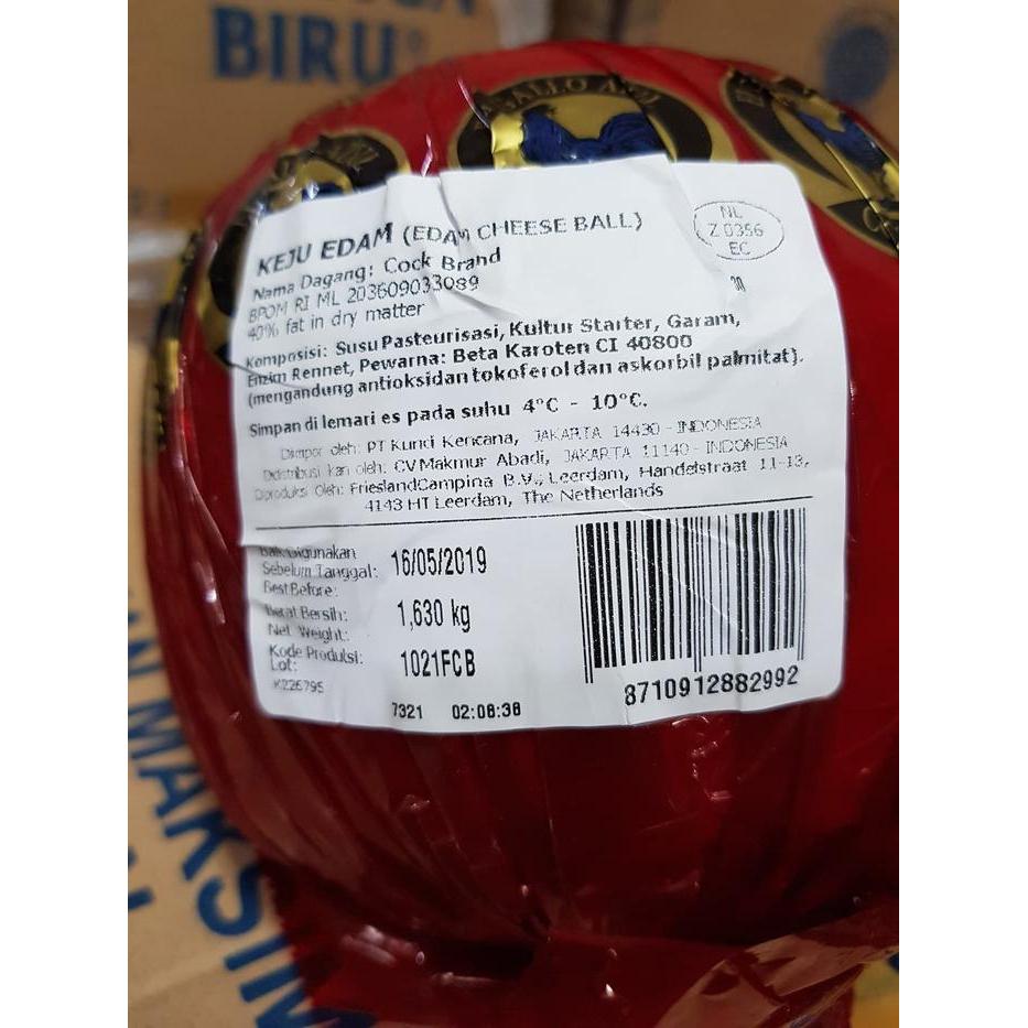 Keju Edam / Bola Ayam Emas 1.6 Kg Import Holland Tbk