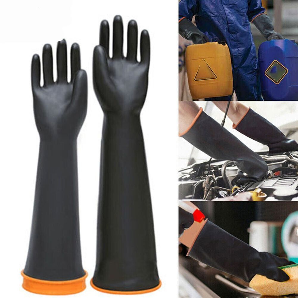 Resist Acid And Alkali Chemical Resistant Gloves Reusable Long Industrial Rubber Gloves Heavy Duty