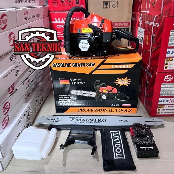 Chainsaw Maestro CS 9000 L Bar Laser 24" CS9000L Maestro Mesin Gergaji