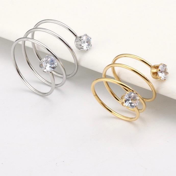 Cincin Titanium Mata Spiral Melingkar