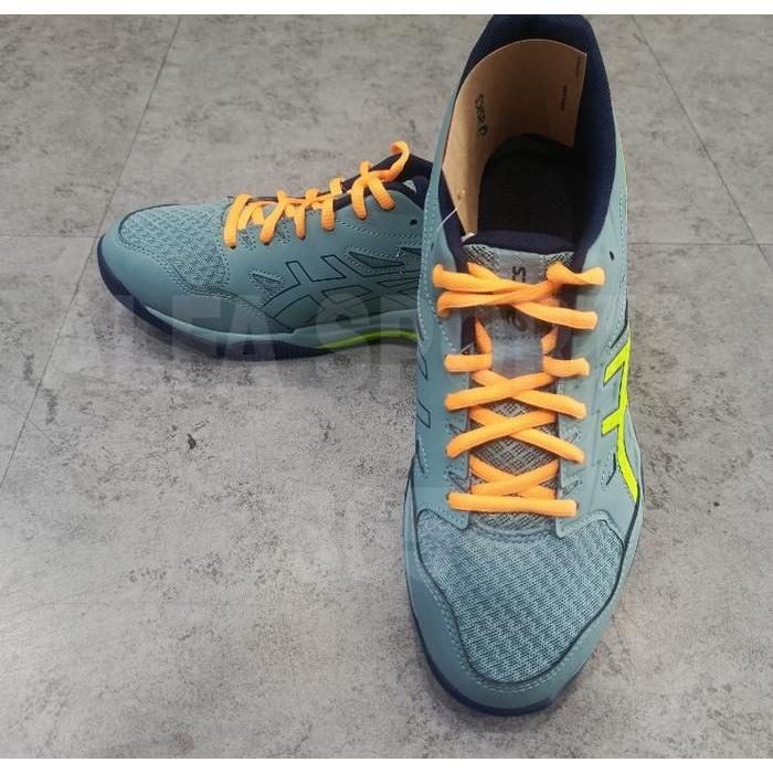 Sepatu Badminton / Voli Asics Gel Rocket 11 - Celadon / Safety Yellow