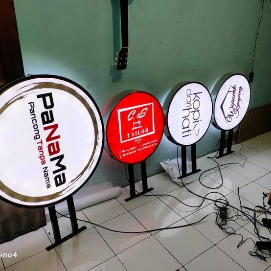 Neon Box Standar Plang Nama Toko Bulat, Plang Nama Ruangan,Plang Nama Akrilik, Plang