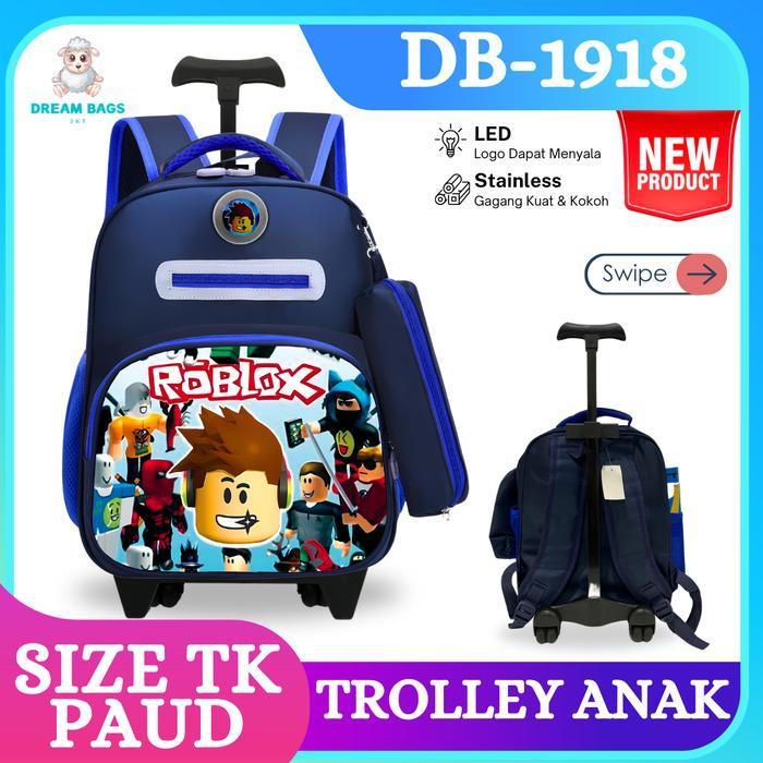 Tas Dorong Anak Paud TK Laki Laki Sekolah - Trolley - Koper - Troli Cowok Roblox.