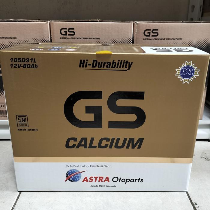 AKI MOBIL PAJERO DAKAR, FORTUNER DIESEL 105D31L GS ASTRA CALSIUM 80AH
