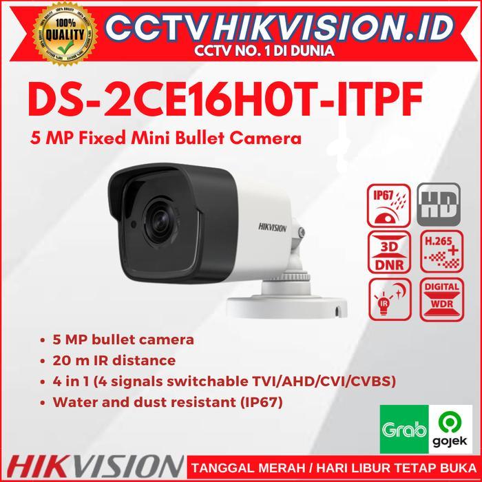 Kamera Hikvision Ds-2Ce16H0T-Itpf 5Mp Camera Cctv Outdoor Ip67