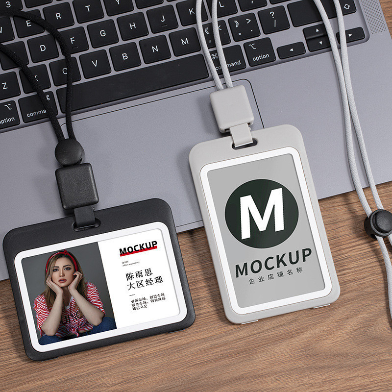 Reel Holder Hard Plastic Id Accessories With Lanyard Badge Holder Transparent Identification Card