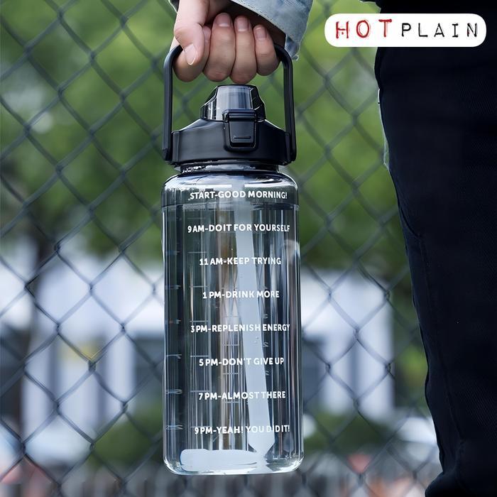 Botol minum 2 Liter Transparant Waktu Kata Motivasi 2L / Botol Minum 2L / Botol Minum 2L / Botol