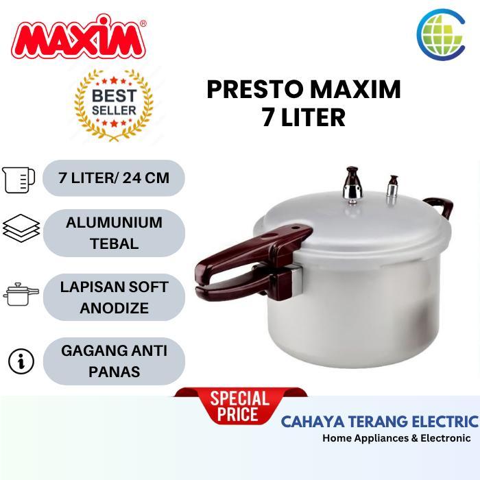 Maxim Panci Presto Maxim 7 Lt/ 24Cm Aluminium Tebal Lapisan Soft Anodize Gagang Anti Panas Tahan