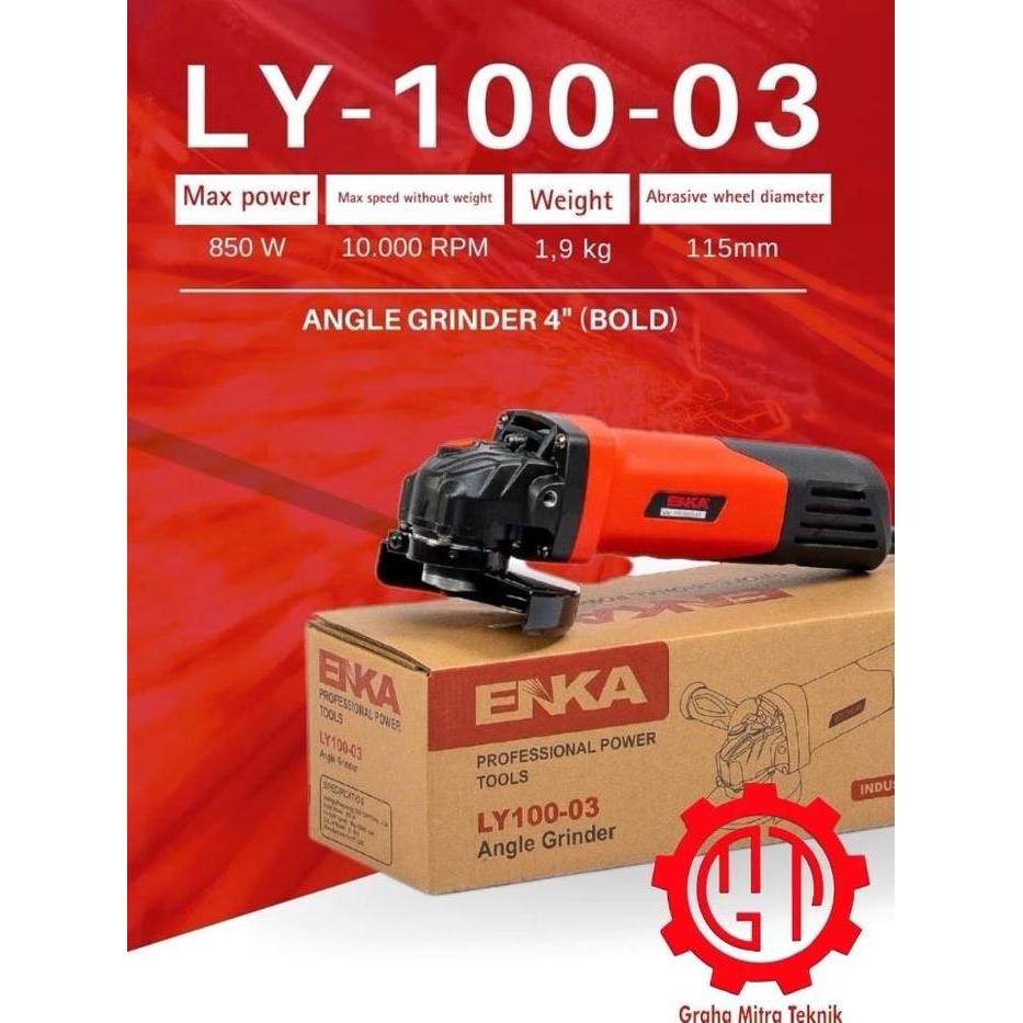 Enka Mesin Gurinda 4 Inch 850 Watt Ly-S1001, Ly-S1004, Ly-100-03