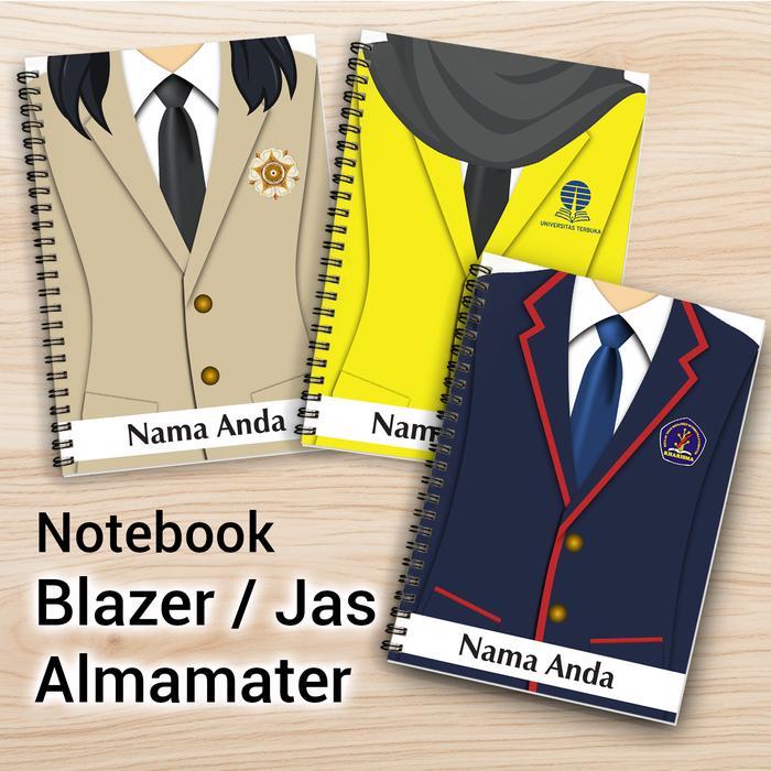 Notebook Buku Tulis Custom Nama cover Jas Almamater Kampus UI UPI UGM IPB ITB UNPAD dll