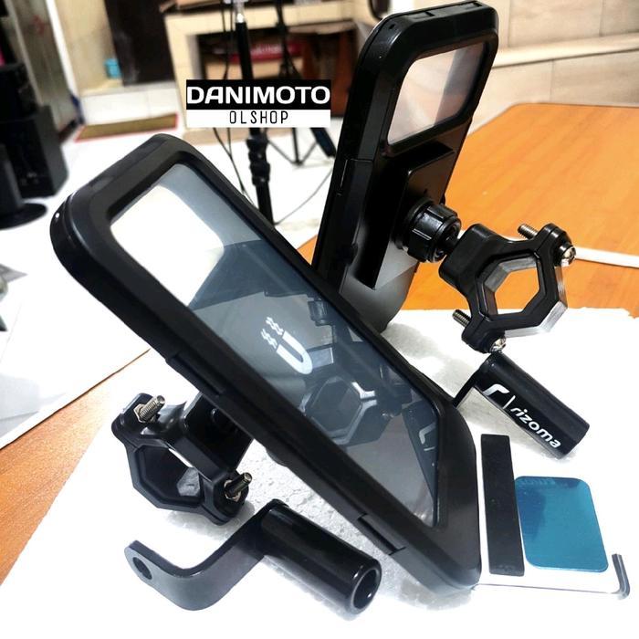HOLDER HP STANG SPION MOTOR ANTI AIR WATERPROOF NMAX PCX ADV BEAT STREET MIO SCOOPY GENIO FINO FAZIO