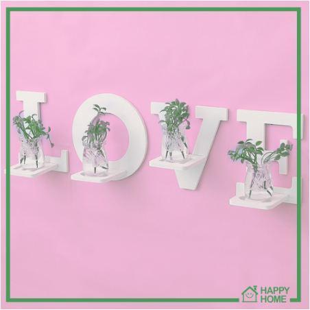 Terlaris Rak Serbaguna Dekorasi Minimalis Moderen Rak Tempel Pajangan Dinding Bunga Hias Motif Love