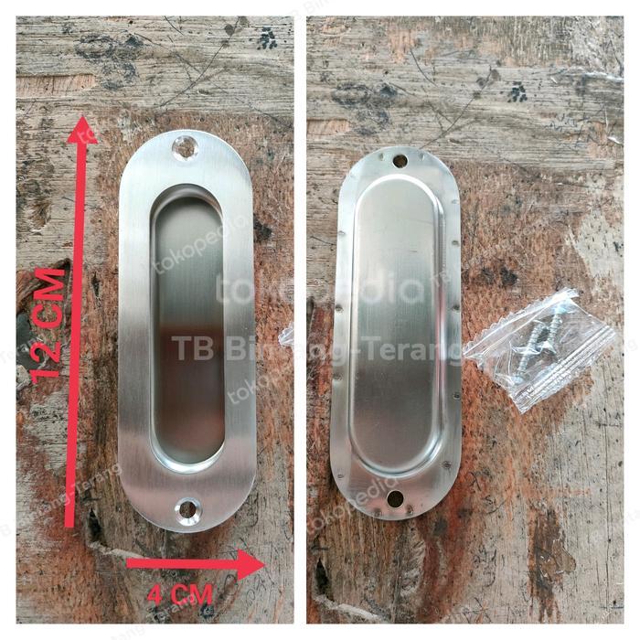 GAGANG TARIKAN PINTU GESER SLIDING DOOR LEMARI LACI LONJONG STAINLESS