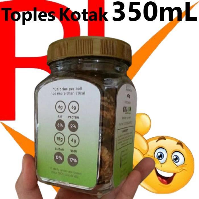 30 Toples 350Ml Botol Plastik Pet Kotak 340Ml Jar Square 340~350 Ml