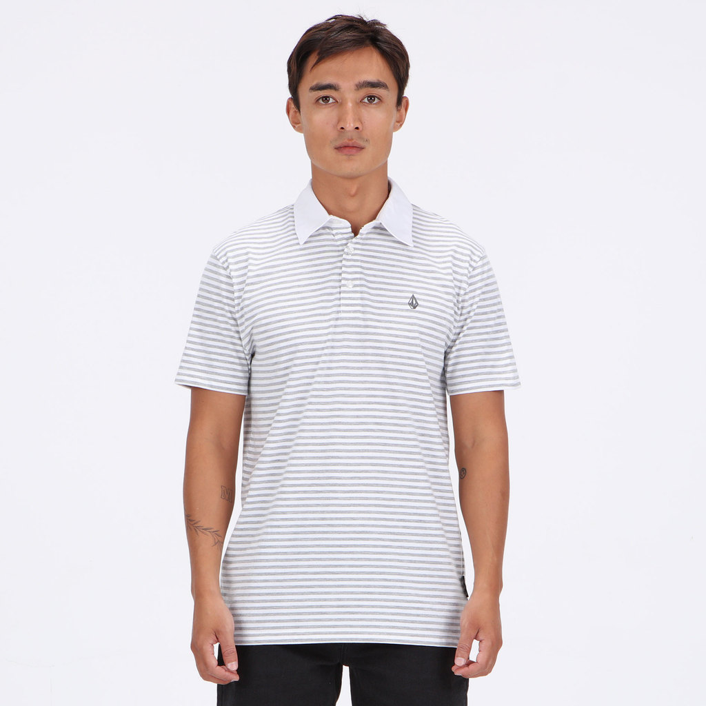 VOLCOM - MPL TYPSY STRIPY SHORT SLEEVE POLO WHITE